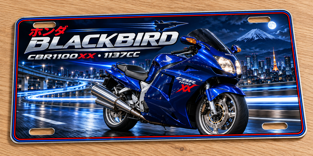 Honda CBR1100xx Blackbird wall sign, glossy Printed show plate - Free Postage