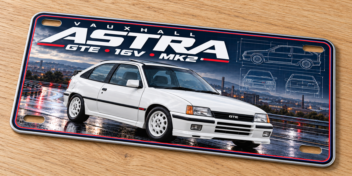 Vauxhall Astra GTE 16V Mk2, metal wall sign,Printed show plate - Free postage