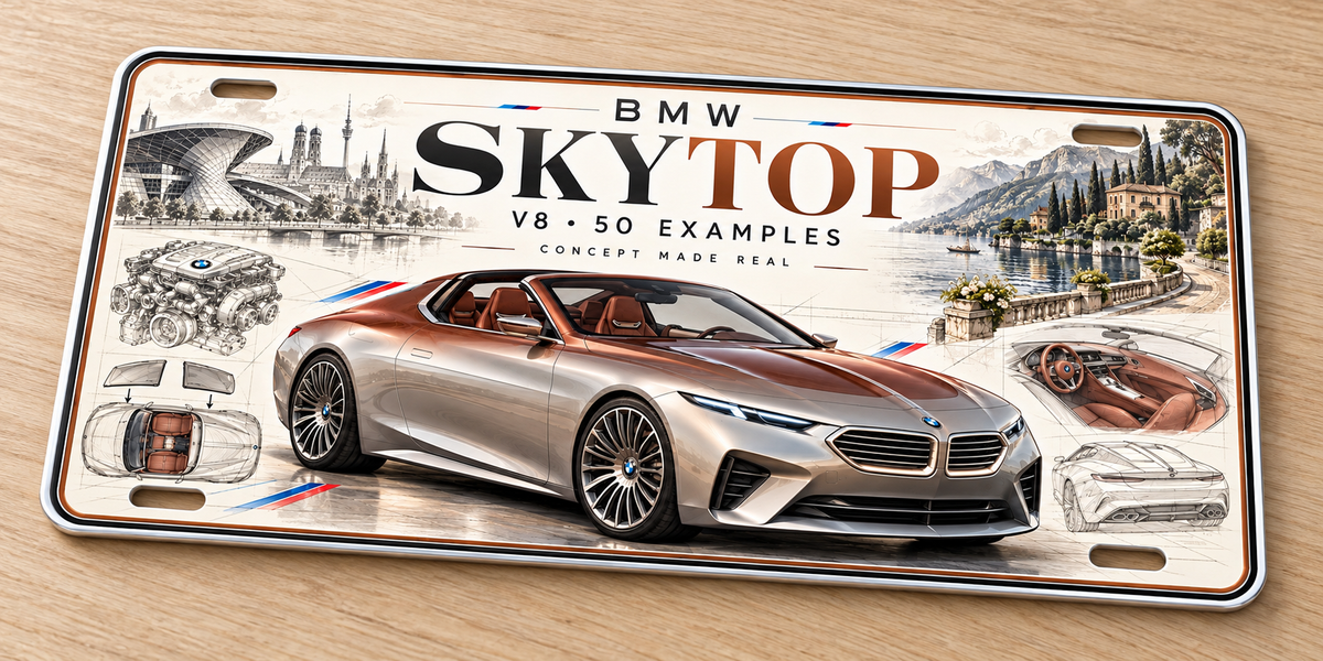 BMW Skytop metal wall sign, glossy Printed show plate - Free Postage