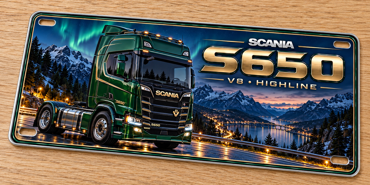 Scania S650 metal wall sign, glossy Printed show plate - Free Postage