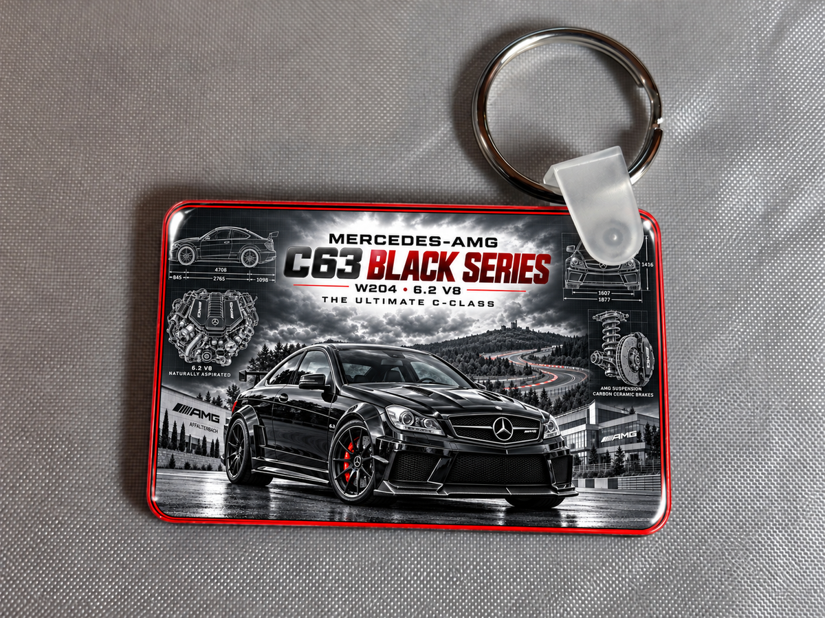 Mercedes-AMG C63 Black Series keyring - 1 key ring - Free Postage