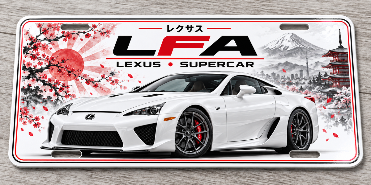 Lexus LFA Japanese metal wall sign, glossy Printed show plate