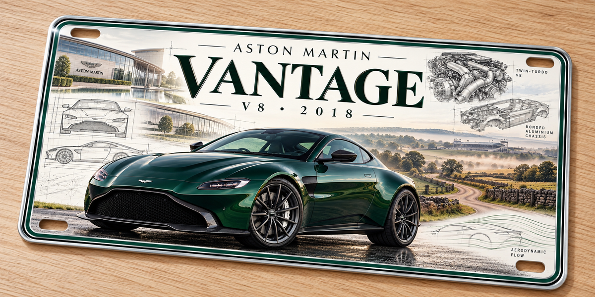 Aston Martin Vantage metal wall sign, glossy Printed show plate - Free UK postage