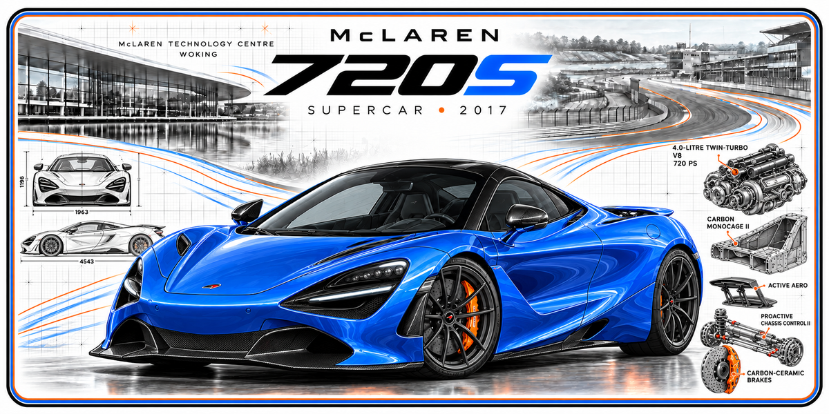 McLaren 720s metal wall sign, glossy Printed show plate