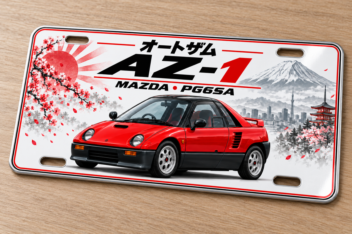 Mazda AZ-1 Japanese metal wall sign, glossy Printed show plate