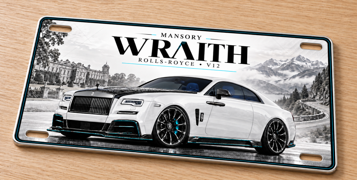 Rolls Royce Mansory Wraith metal wall sign, Printed show plate - Free Postage