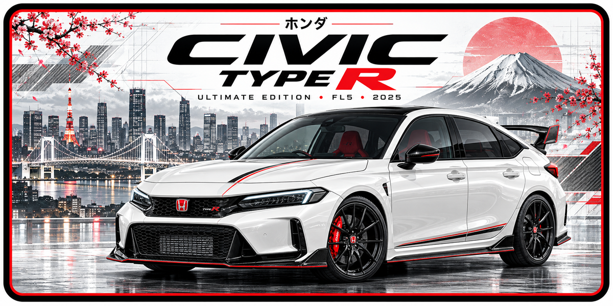 Honda civic Type R ultimate edition metal wall sign, glossy Printed show plate