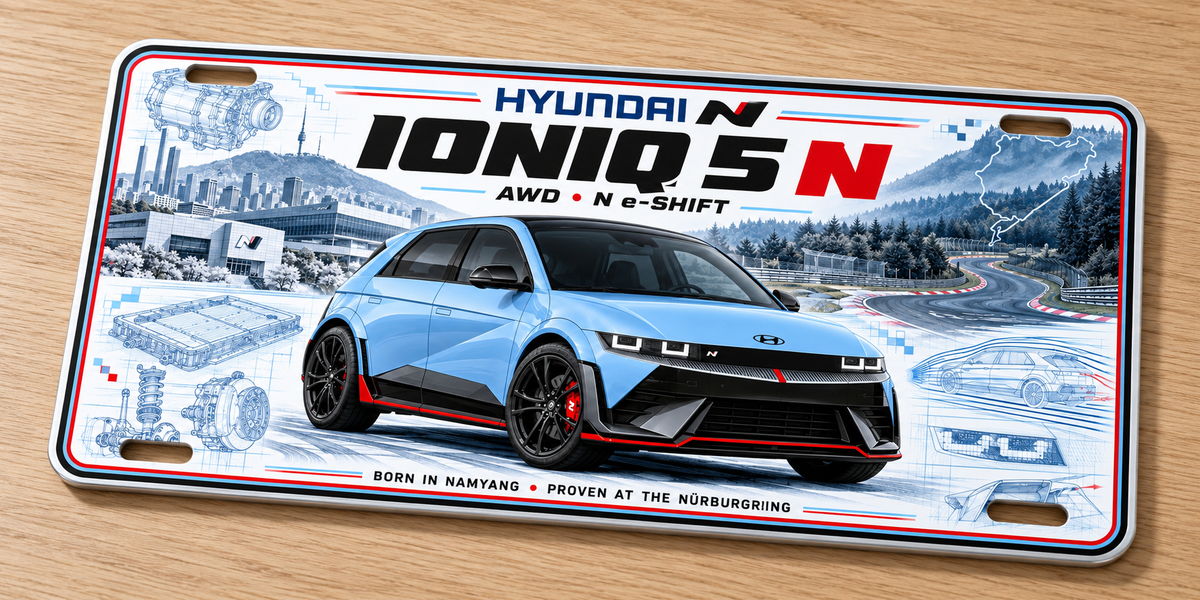 Hyundai IONIQ 5 N metal wall sign, glossy Printed show plate - Free Postage