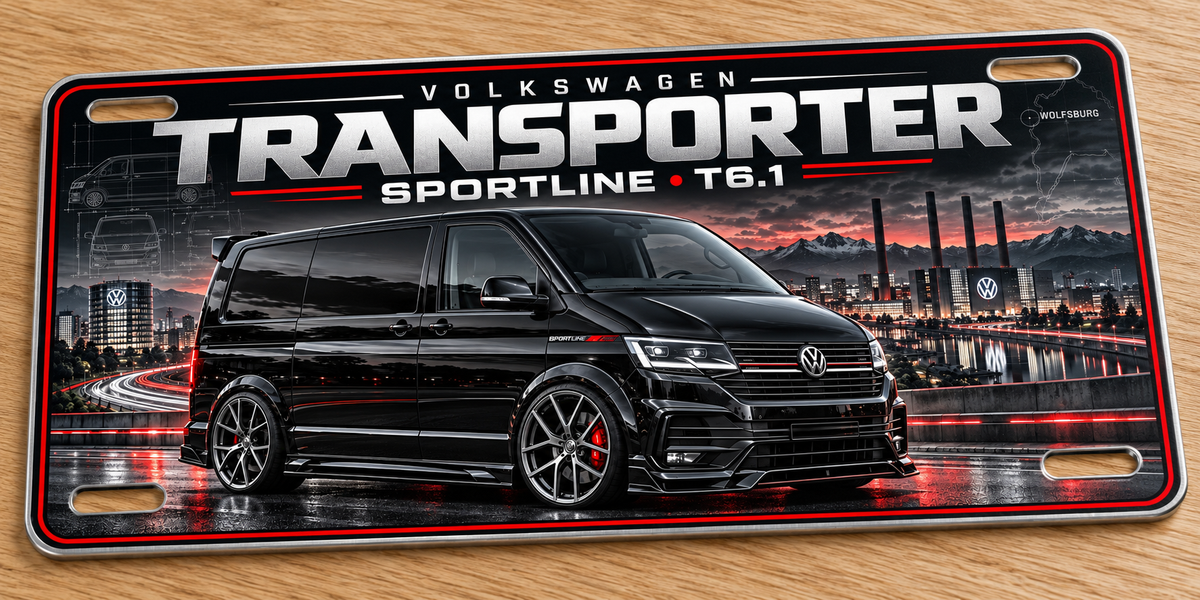VW Transporter Sportline metal wall sign,Printed show plate - Free postage