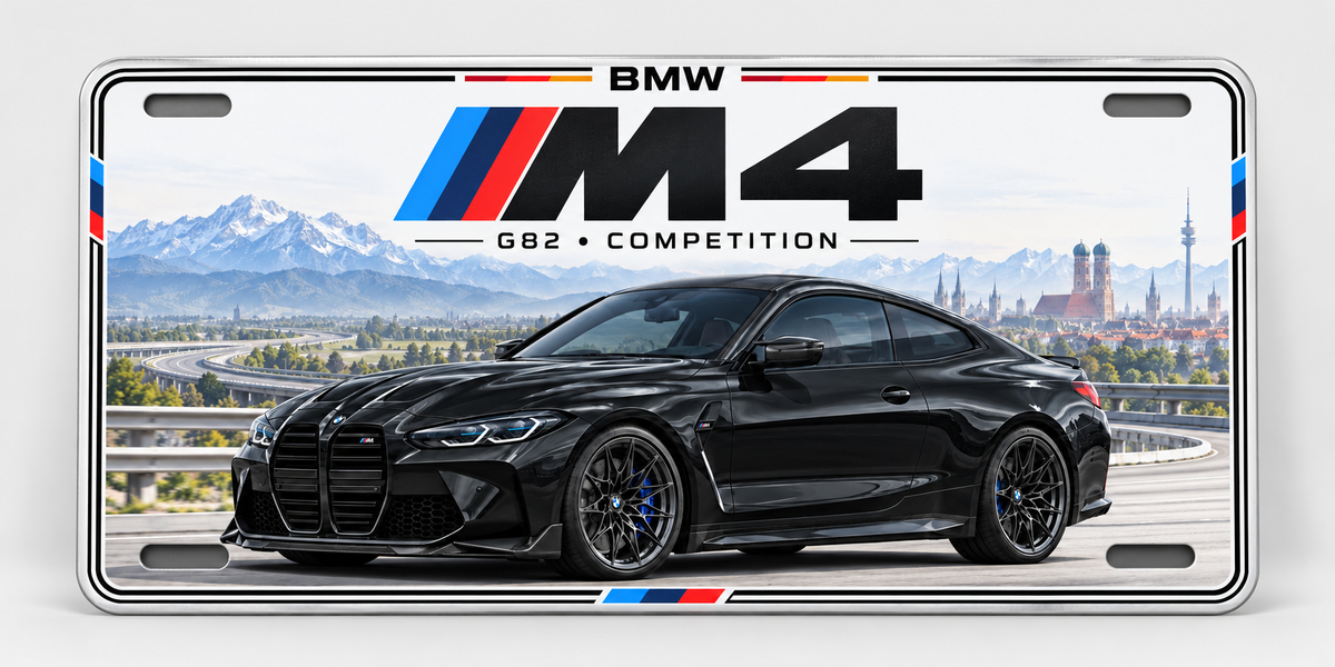 BMW M4 COMPETITION metal wall sign, glossy Printed show plate - Free Uk postage