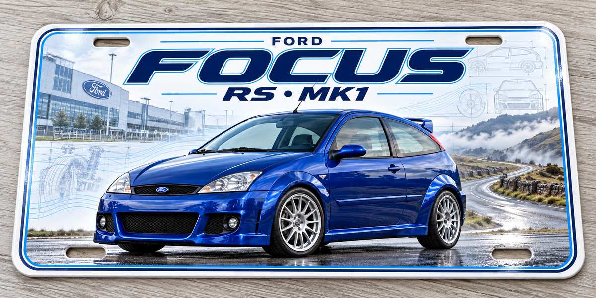 Ford Focus RS mk.1 metal wall sign, glossy Printed show plate