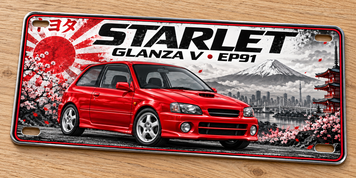 Toyota starlet Glanza metal wall sign, glossy Printed show plate - Free Postage