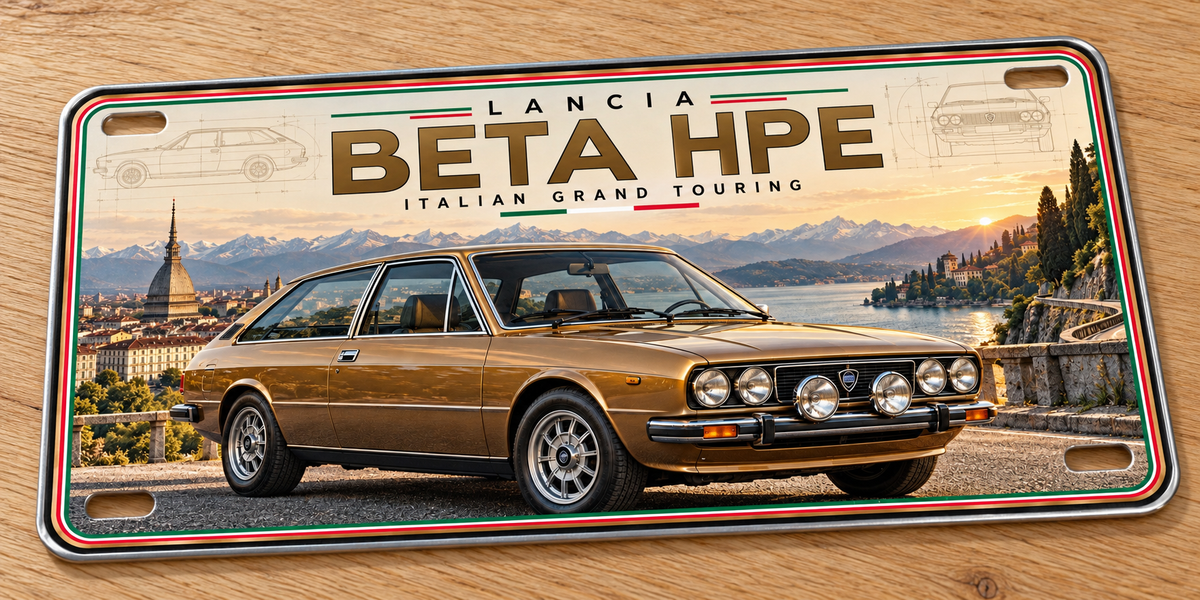 Lancia Beta HPE metal wall sign,Printed show plate - Free postage