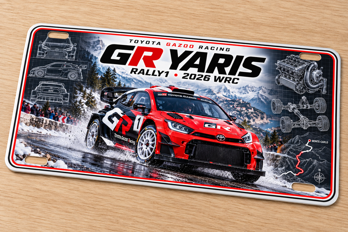 Toyota GR Yaris Rally edition Japanese metal wall sign glossy Printed show plate
