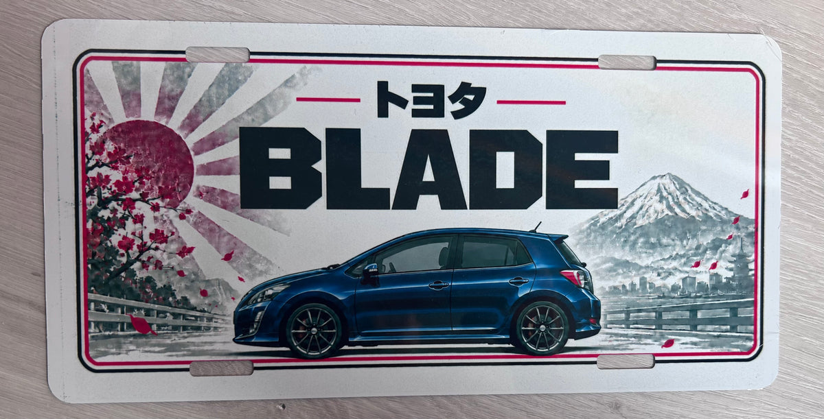 Toyota Blade Japanese style metal wall sign, glossy Printed show plate