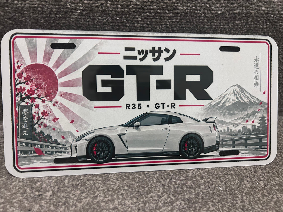 Nissan R35 GTR Japanese style metal wall sign, glossy Printed show plate