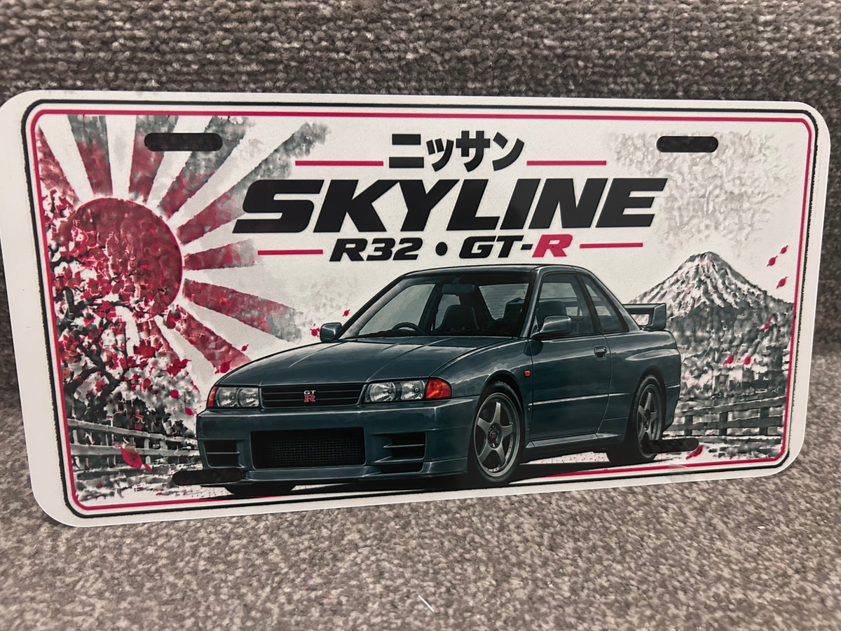 R32 Skyline GTR Japanese style metal wall sign, glossy Printed show plate
