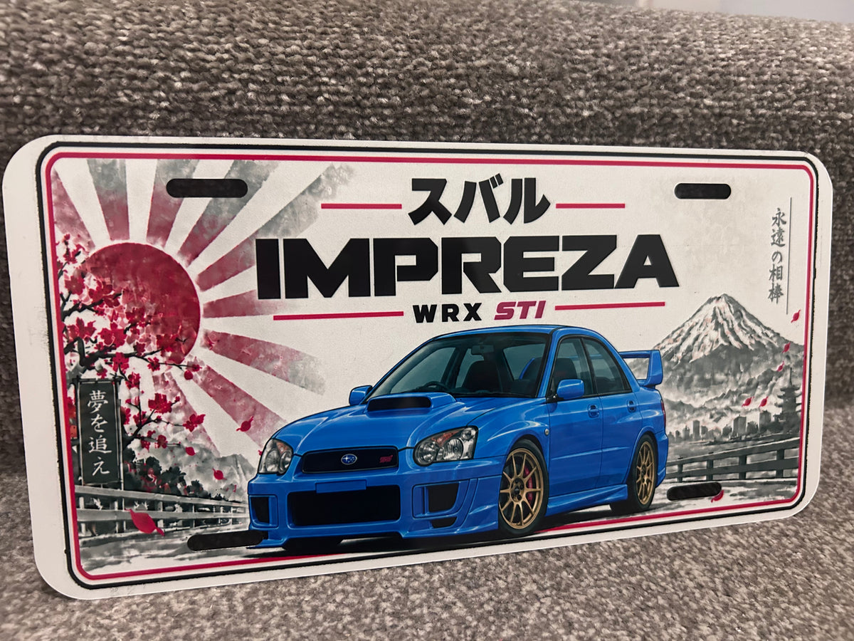 Subaru Impreza WRX STI Japanese style metal wall sign, glossy Printed show plate - Free postage