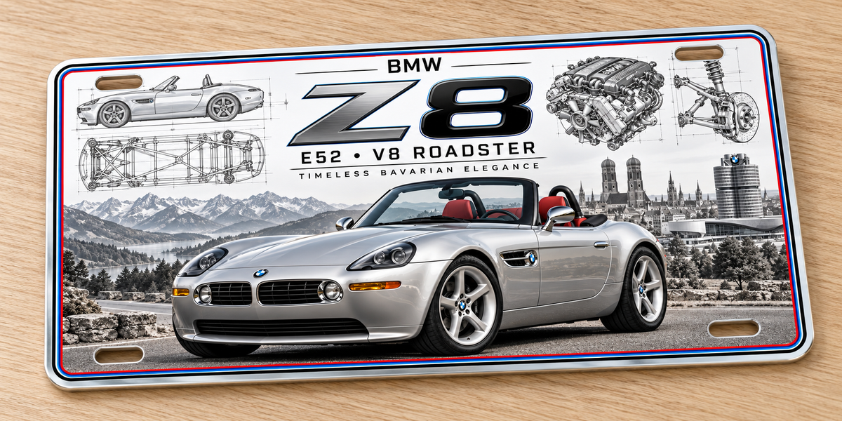 BMW Z8 metal wall sign, glossy Printed show plate - Free Postage