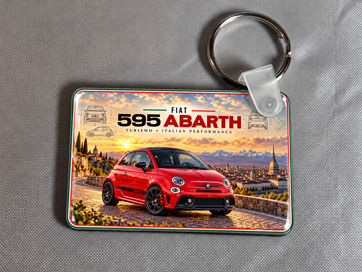 Fiat 595 Abarth  - 1 key ring  - Free postage