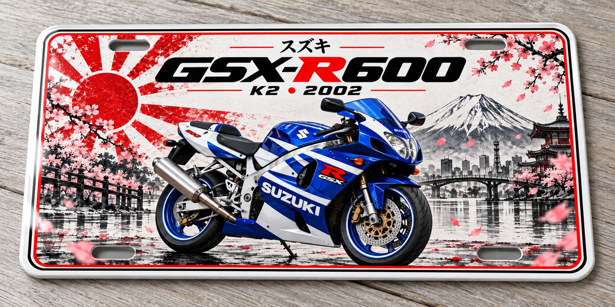 Suzuki GSXR 600  metal wall sign, glossy Printed show plate