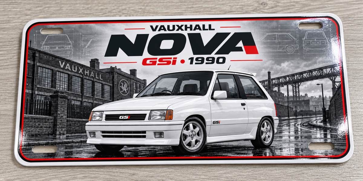 Vauxhall Nova GSi , metal wall sign,Printed show plate - Free postage