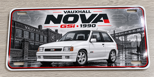 Vauxhall Nova GSi , metal wall sign,Printed show plate - Free postage