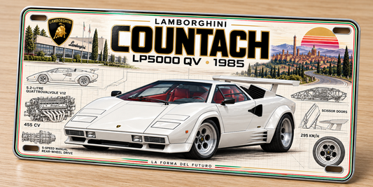 Lamborghini Countash metal wall sign, glossy Printed show plate - Free uk  postage