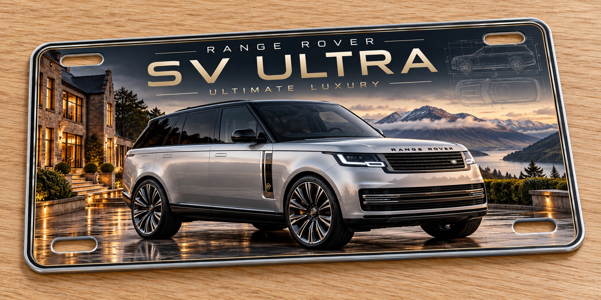 Range Rover SV Ultra  metal wall sign, glossy Printed show plate - Free postage