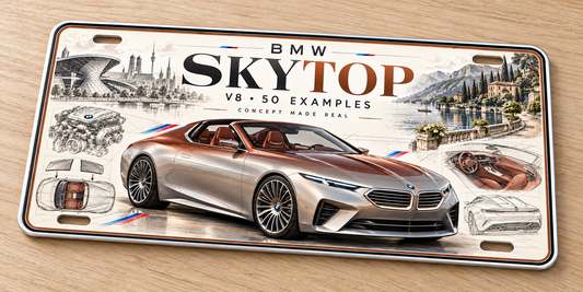 BMW Skytop metal wall sign, glossy Printed show plate - Free Postage