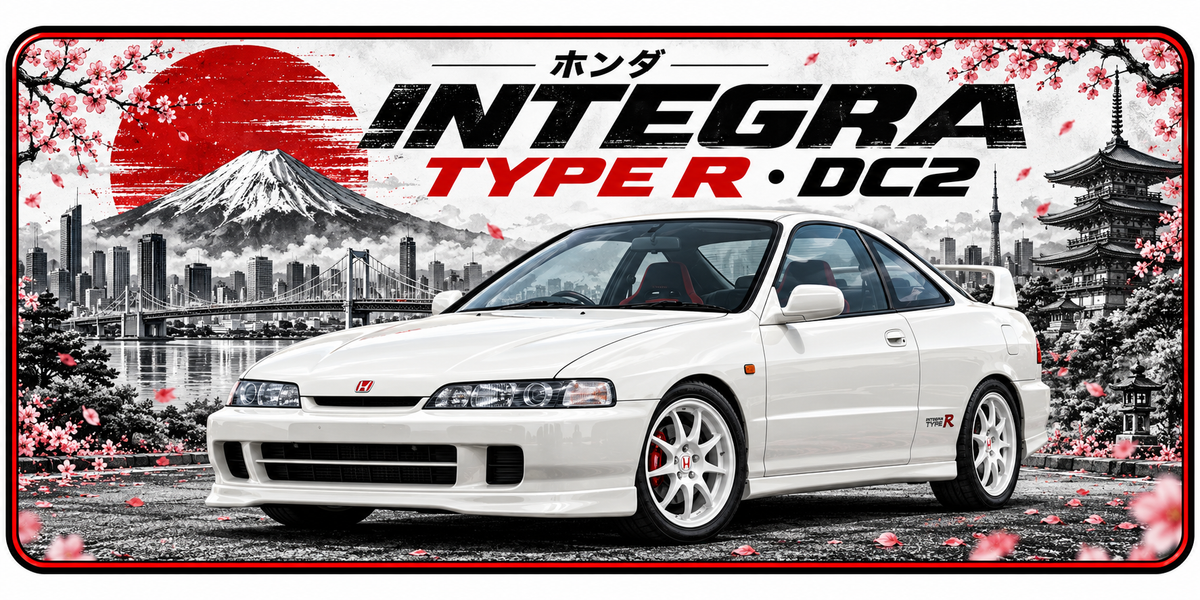 Honda Integra Type R DC2 metal wall sign, glossy Printed show plate - Free postage