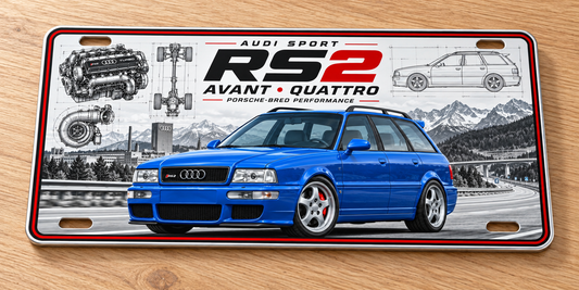 Audi RS2 metal wall sign, glossy Printed show plate - Free Postage
