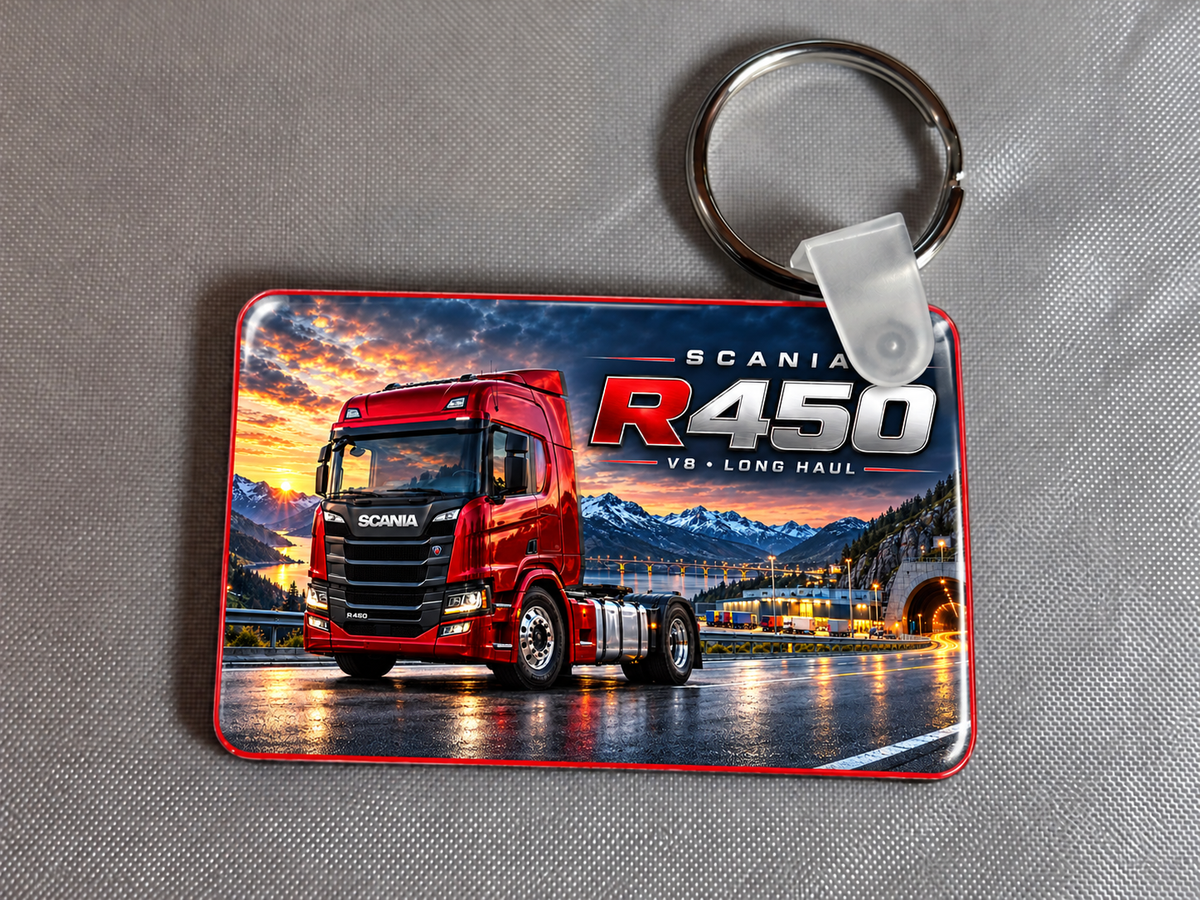 Scania R450 V8 Long Haul keyring - 1 key ring   - Free Postage