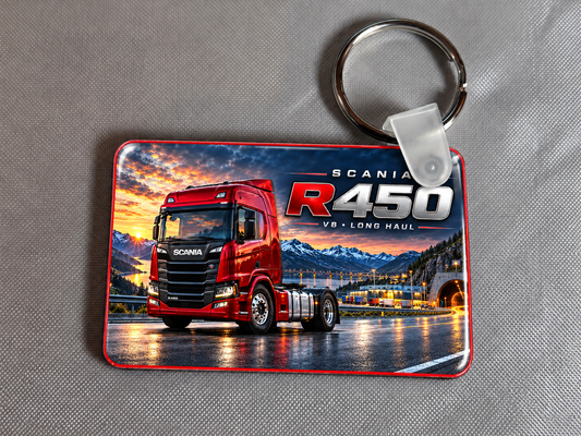 Scania R450 V8 Long Haul keyring - 1 key ring   - Free Postage