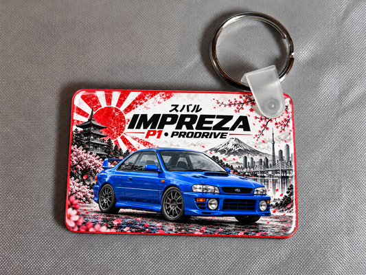 Subaru Impreza P1  keyring - 1 key ring   - Free Postage