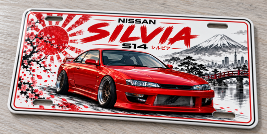 Nissan S14 Silvia  Japanese style metal wall sign, glossy Printed show plate - Free postage