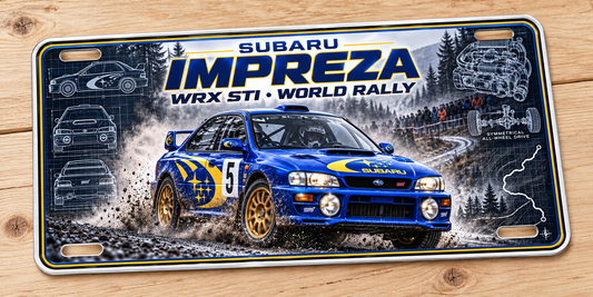 Subaru Impreza rally edition  metal wall sign, Printed show plate- Free Postage