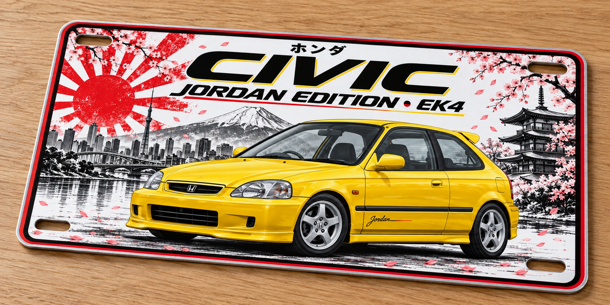 Honda civic Jordan edition EK4  metal wall sign, glossy Printed show plate