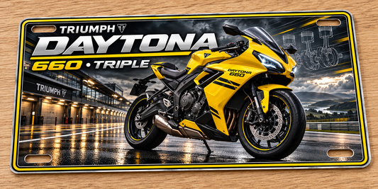 Triumph Daytona wall sign, glossy Printed show plate - Free Postage