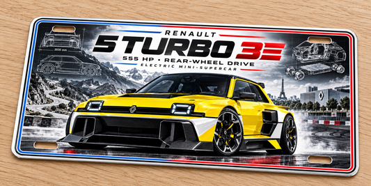 Renault 5 Turbo 3E metal wall sign, glossy Printed show plate - Free Postage