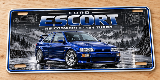 Ford Escort RS Cosworth metal wall sign,  Printed show plate - Free Postage
