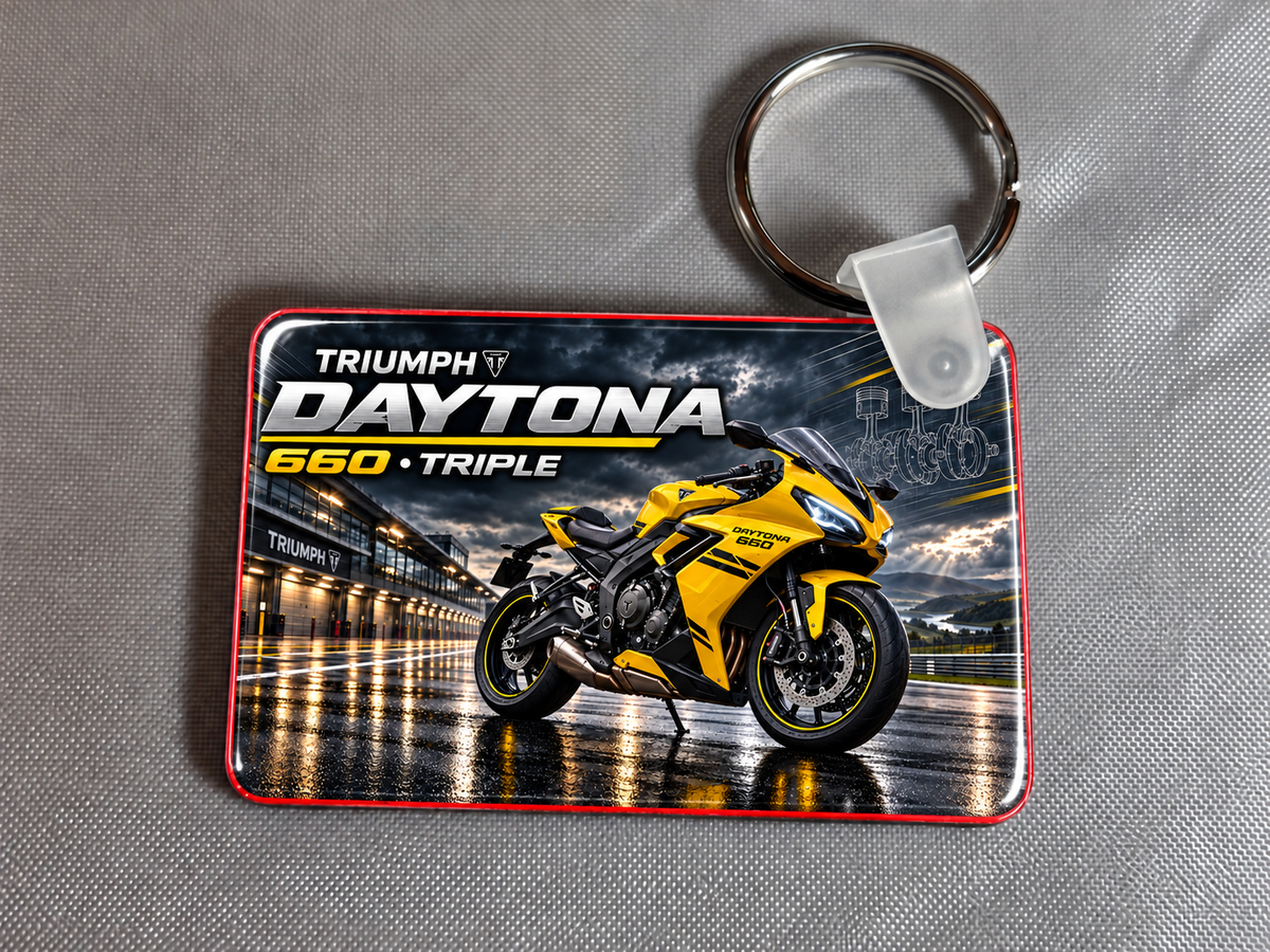 Triumph Daytona 660  keyring - 1 key ring  - Free Postage