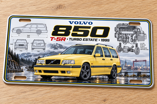 Volvo 850 T5-R  metal wall sign, glossy Printed show plate