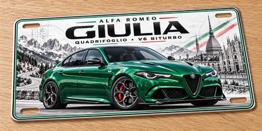 Alfa Romeo Giulia Quadrifoglio   - wall sign - car show plate  - Free postage