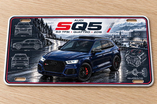 Audi SQ5  metal wall sign, glossy Printed show plate