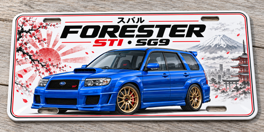 Subaru Forester WRX STI Japanese metal wall sign, glossy Printed show plate