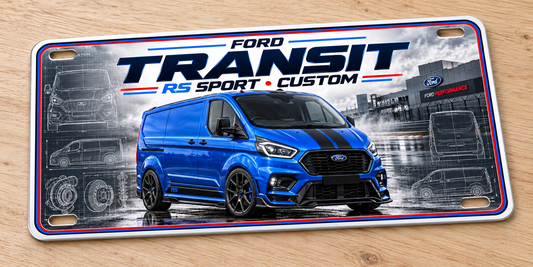 Ford Transit RS Sport Custom metal wall sign, glossy Printed show plate