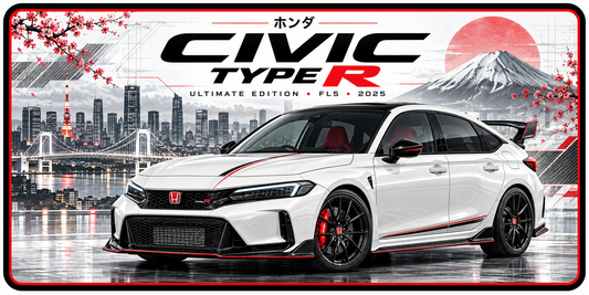 Honda civic Type R ultimate edition metal wall sign, glossy Printed show plate