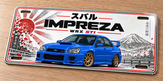 Subaru Impreza WRX STI Japanese style metal wall sign, glossy Printed show plate