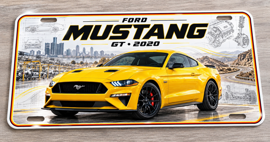 Ford Mustang GT metal wall sign, glossy Printed show plate